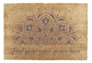 Covoraș de intrare din fibre de nucă de cocos 40x60 cm Find Your Inner Peace – Artsy Doormats