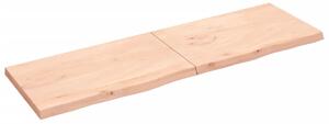 Blat de baie, 200x60x(2-6) cm, lemn masiv netratat
