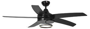 Ventilator de tavan negru 132cm incl. LED cu telecomandă - Cool Anello