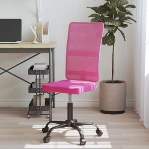Scaun de birou reglabil în înălțime, roz, plasă și textil