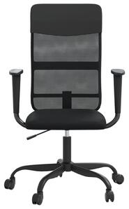 Scaun birou reglabil în înălțime negru piele artificială/plasă
