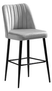 Set 2 scaune bar VENTO, crem/negru, stofa catifelata/metal, 49x45x99 c