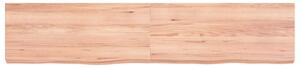 Blat de baie, maro deschis, 140x30x(2-6) cm, lemn masiv tratat