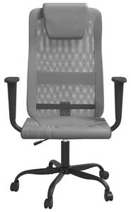 Scaun birou reglabil în înălțime, gri, piele artificială/plasă
