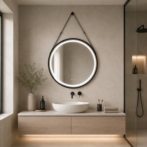 Oglindă de baie cu iluminare LED și funcție anti-aburire Senara – 70x70 cm