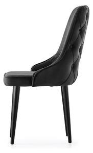 Set 4 scaune SEYHAN, negru, stofa catifelata, 52x50x98 cm
