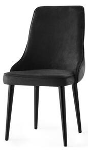 Set 4 scaune SEYHAN, negru, stofa catifelata, 52x50x98 cm