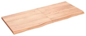Blat de baie, maro deschis, 140x60x(2-4) cm, lemn masiv tratat