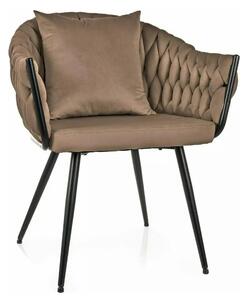 Scaun NUVO, bej inchis - Bluvel 40, stofa catifelata/metal, 62x47x86 c