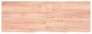 Blat de baie, maro deschis, 140x50x(2-4) cm, lemn masiv tratat