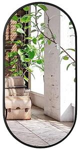 Oglinda ovala de perete OLVANI 80x40 cm cu rama neagra
