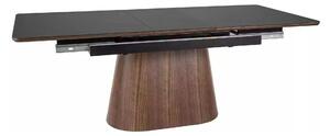 Masa extensibila MONACO, negru cu efect de marmura/nuc, 160/200x90x75