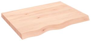 Blat de baie, 80x60x(2-6) cm, lemn masiv netratat