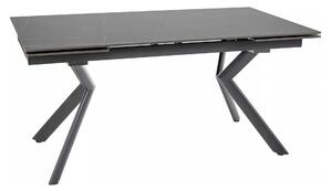 Masa extensibila NORTON, negru cu efect de marmura/negru, 160/240x90x7