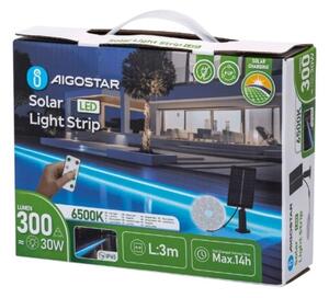 Bandă LED solară dimabilă Aigostar LED/1,6W/3,2V 3 m 6500K IP65 + telecomandă