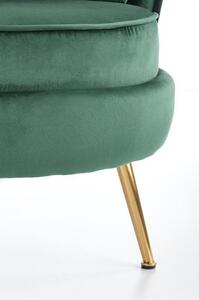 Fotoliu modern Almond, verde inchis/auriu, 90x90x87 cm