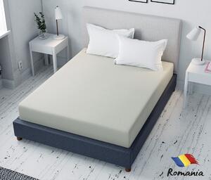 Cearceaf de pat crem cu elastic Evostar bumbac100% ranforce /90x200 cm dimensiune standard