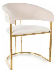 Scaun TULIPE, bej deschis - Bluvel 22, stofa catifelata/metal, 57x64x7
