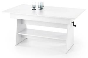Masuta de cafea extensibila ERIKA, alb, PAL laminat, 120/160x70x61/72