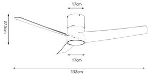ZEVENTI - Ventilator de tavan LED BARROSA LED/18W/230V Wi-Fi Tuya + telecomandă