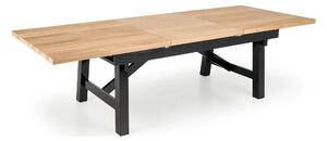 Masa extensibila FIESTA, stejar natural/negru, 200/280x100x77 cm