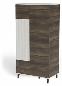 Dulap Luelia 113, Cașmir, Nuc, 182x90x55cm, 67 kg, Uși dulap: Cu balamale, Numărul de rafturi: 4, Numărul de rafturi: 4