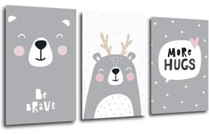 Impresi Obraz Set of pictures grey and white - 60 x 30 cm (3-piese)