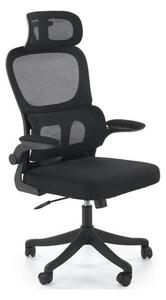 Scaun birou SOREN, negru, stofa clasica/plastic, 62x62x116/124 cm