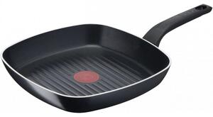 Tigaie grill Tefal B5674053, 26 cm, Acoperire titan, Fund DIFUSSION, Thermo-Signal, Thermo-Spot, Negru