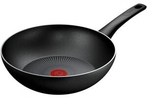 Tigaie wok Tefal C2921953 Force, 28 cm, Acoperire antiaderenta, Thermo-Signal, Thermo-Fusion, Inductie, Negru