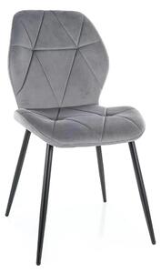 Scaun RICK, gri - Bluvel 14, stofa catifelata/metal, 48x56x86 cm