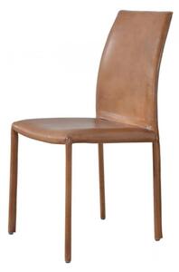 Scaun dining, maro, din piele naturala, Newport
