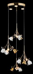 Lustra Rosalia cu Flori Ceramice, 4 Brate, Finisaj Gold - Bussy Lighting 7221-4+3P