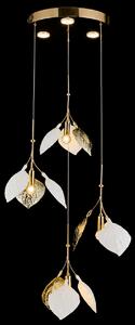 Lustra cu Frunze Ceramice, 4 Brate, Finisaj Gold - Bussy Lighting 7238-4+3P