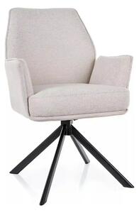 Scaun rotativ HUGO, bej deschis/negru, stofa clasica/metal, 58x60x90 c