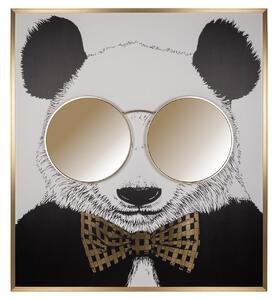 Tablou Panda, Aluminiu MDF, Negru Auriu, 130x118x4 cm