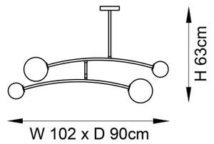 Endon 92940 - Lustră pe tijă BALANCE 4xG9/3W/230V negru/alb