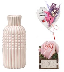 Set cadou 6 de primavara -vaza roz