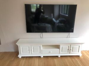 Comoda TV lemn masiv Luxus Alba 220 x 45 x 55 cm