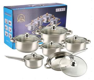 Set de vase inox 12 piese argintii G29