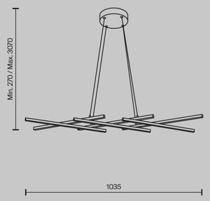 Maytoni MOD244PL-L50BK - Lustră LED suspendată pe cablu HALO LED/40W/230V, neagră