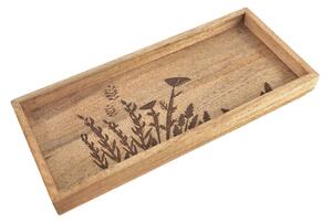 Tavă decorativă din lemn de mango InDecor Meadow,36 x 16 x 4 cm