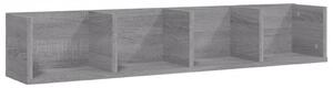 Raft de perete CD-uri, gri sonoma, 100x18x18 cm, lemn prelucrat