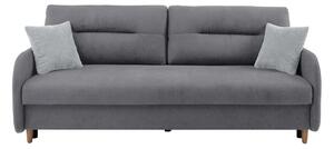 Canapea extensibila VERTO, stofa catifelata gri - Asti 23, 206x93x88 c