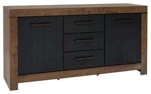 Comoda BALIN, negru/stejar, PAL, 160x45x85 cm