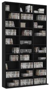 Dulap pentru CD-uri, negru, 102x16x177,5 cm, lemn compozit