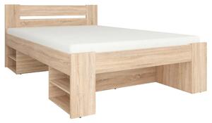 Cadru pat NEPO PLUS 140x200, stejar sonoma, PAL laminat, cu spatiu dep