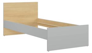 Cadru pat NANDU 90x200, stejar/gri deschis, PAL laminat