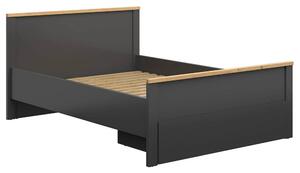 Cadru pat HESEN 140x200, gri grafit/stejar artisan, PAL