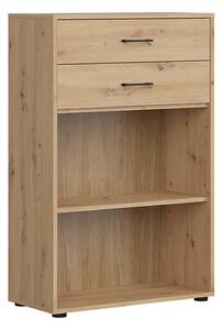 Comoda SPACE OFFICE, stejar artisan, PAL laminat, cu 2 sertare, 80x37x